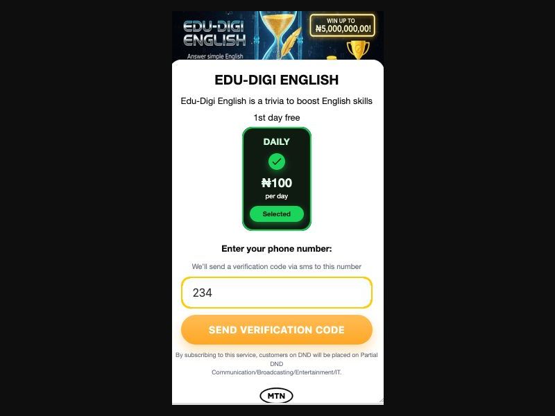 37782 - NG - [MOB] - Edu-Digi English (Evina) - MTN - 2 Click