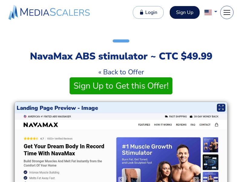 NavaMax ABS stimulator ~ CTC $49.99 {+Advertorial, DTC, Alt-Landers} (Event Tracking) [US, DE, CA, AU, UK, FR, IL, +232 More]
