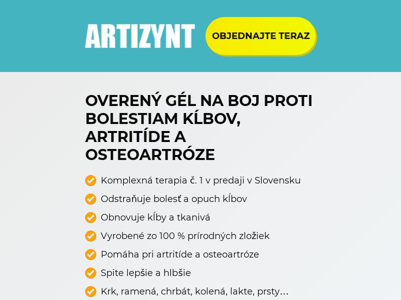! NEW OFFER - ArtiZynt Gel COD [SK] (Banner,Native,Social,Search,SEO,Brand Bidding) - CPA 