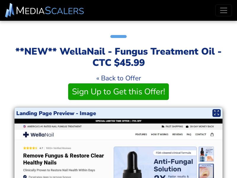 WellaNail - Fungus Treatment Oil - CTC $45.99 {+Advertorial, DTC, Alt-Landers} (Event Tracking) [US, DE, CA, AU, UK, FR, IL, +232 More]