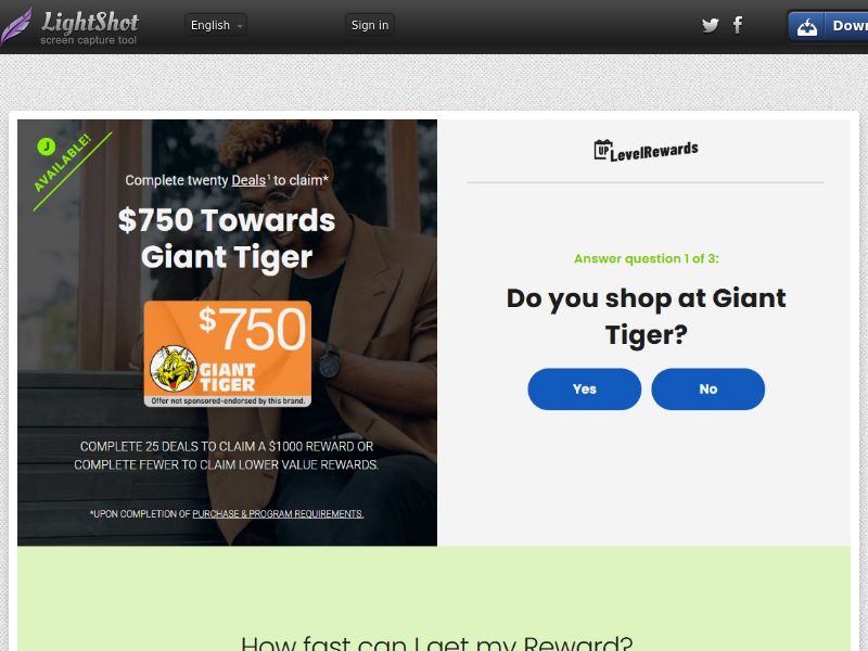 Rewards CA - Giant Tiger $750 - CPL | CA