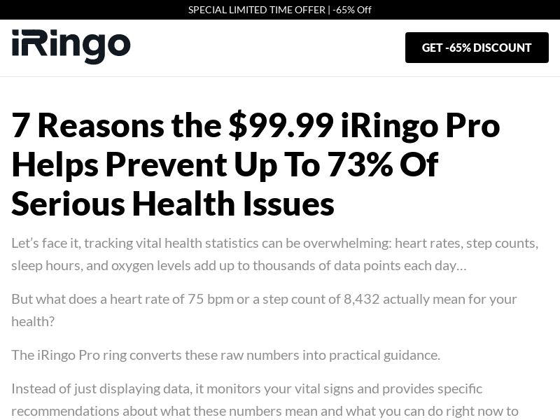 iRingo Pro Smart Ring Tracker - Listicle [INTL] (Social,Banner,Native,Push,SEO,Search,Brand Bidding) - CPA