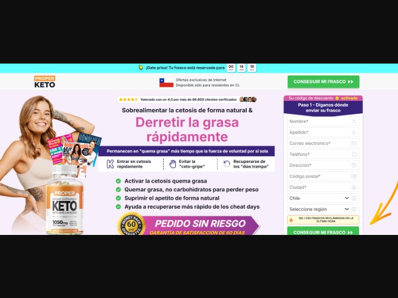 [WEB+MOB] Proper Keto Capsules (Checkout) /PR/CO/CR/GT/MX/NI/PA/UY/VE [CPS] *FB Pixel* [Approval Required]