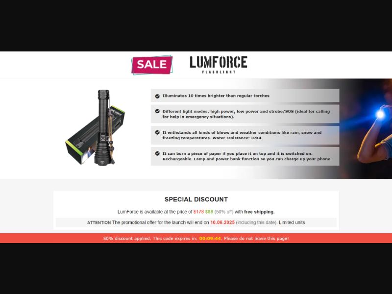 [WEB+MOB] LumForce – Flashlight /International (112 GEOs) CPS *FB/TT/Google/Taboola Pixel* [Approval Required]