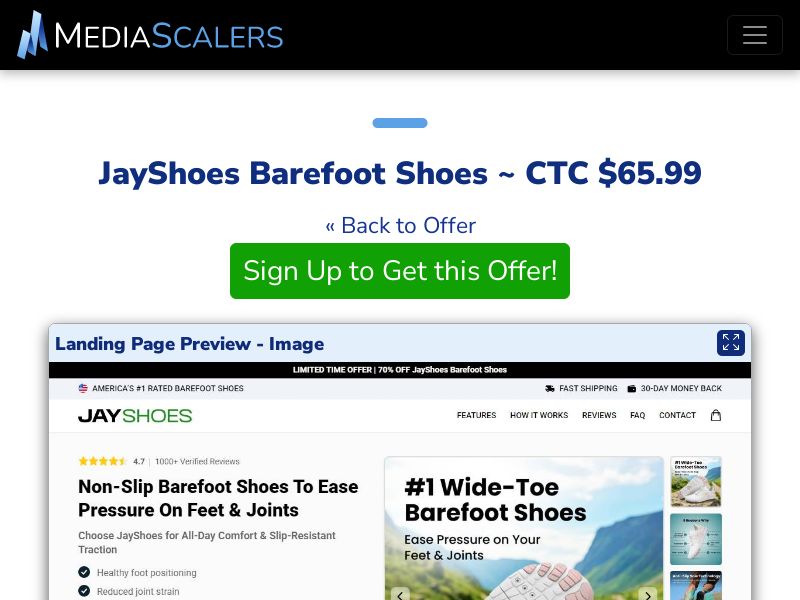 JayShoes Barefoot Shoes ~ CTC $65.99 {+Advertorial, DTC, Alt-Landers} [US, DE, CA, AU, UK, FR, IL, +232 More]