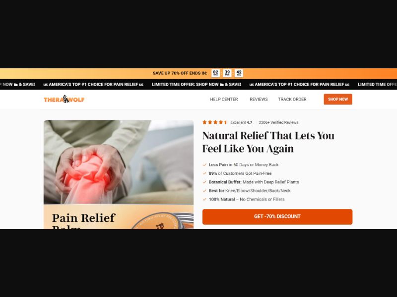 [WEB+MOB] Pain Relief Balm - TheraWolf - CTC $39.95 /UK CPS