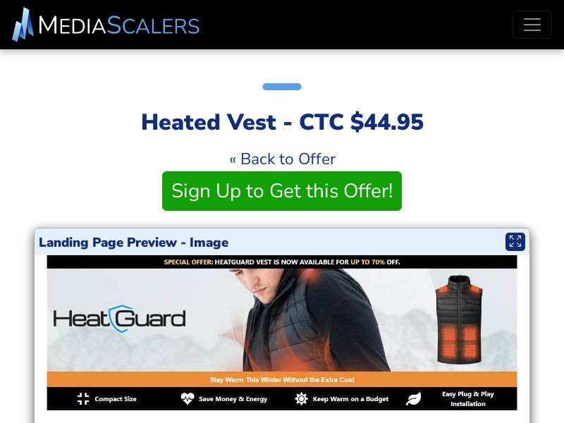 Heated Vest - CTC $44.95 {+DTC} (Event Tracking) [US]