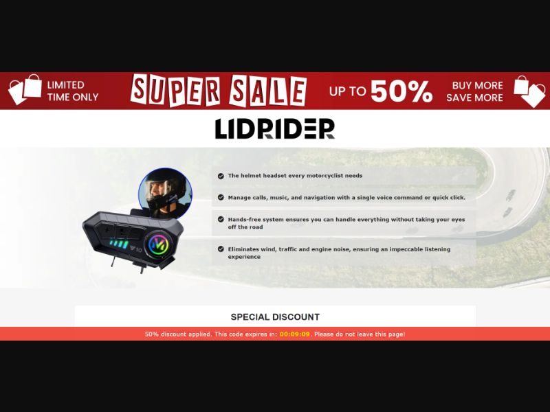 [WEB+MOB] Qinux LidRider – Helmet Headset /International (112 GEOs) CPS *FB/TT/Google/Taboola Pixel*