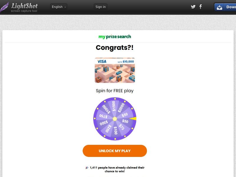 MyPrizeSearch - $10,000 Visa Spin - CPL | US