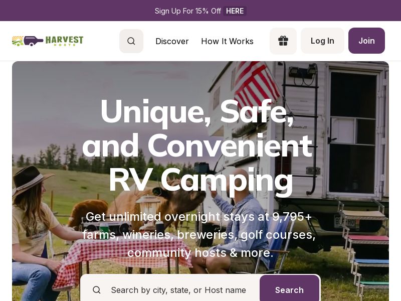 Harvest Hosts Annual Membership US CA