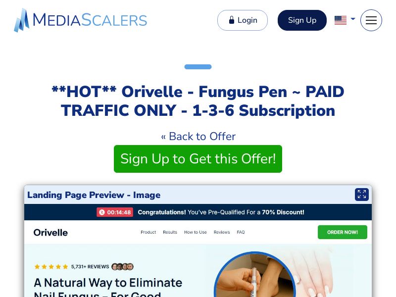 Orivelle - Fungus Pen ~ PAID TRAFFIC ONLY - 1-3-6 Subscription {+Advertorial, DTC, Alt-Landers} (Event Tracking) [US, DE, CA, AU, UK, FR, IL, +232 More]