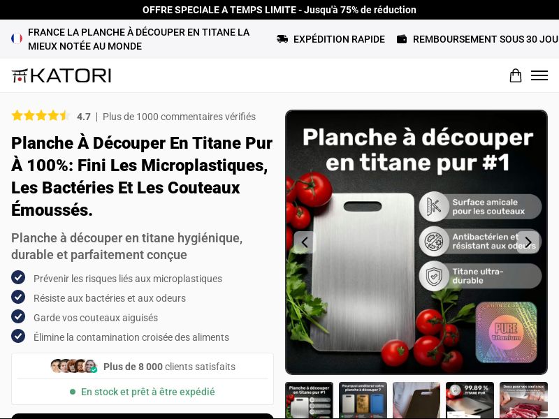 ! NEW OFFER - Katori Titanium Cutting Board - DTC [FR] (Social,Banner,Native,Push,SEO,Search,Brand Bidding) - CPA