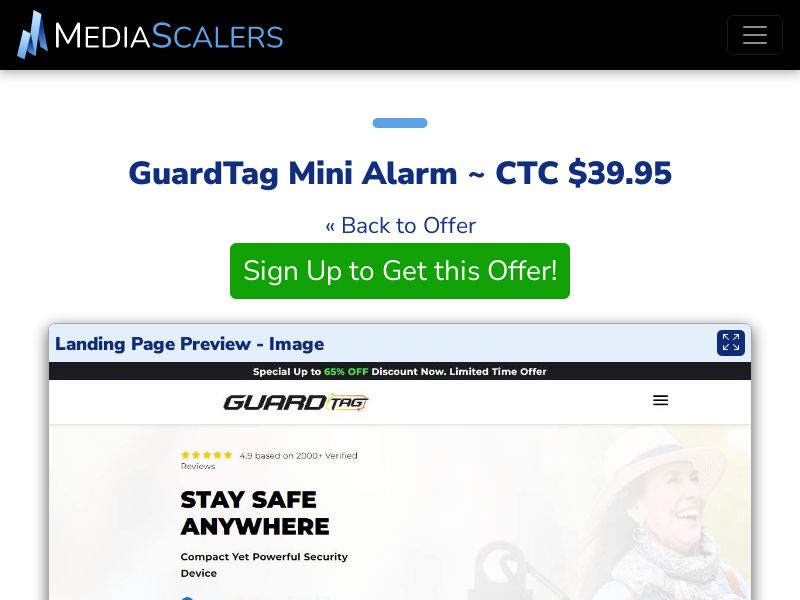 GuardTag Mini Alarm ~ CTC $39.95 {+DTC, Alt-Landers} (Event Tracking) [US]