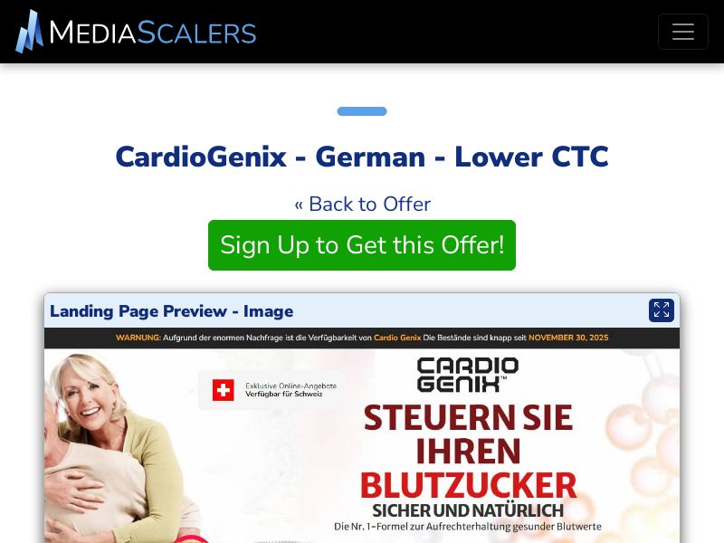 CardioGenix - German - Lower CTC {+Alt-Landers} (Event Tracking) [CH]