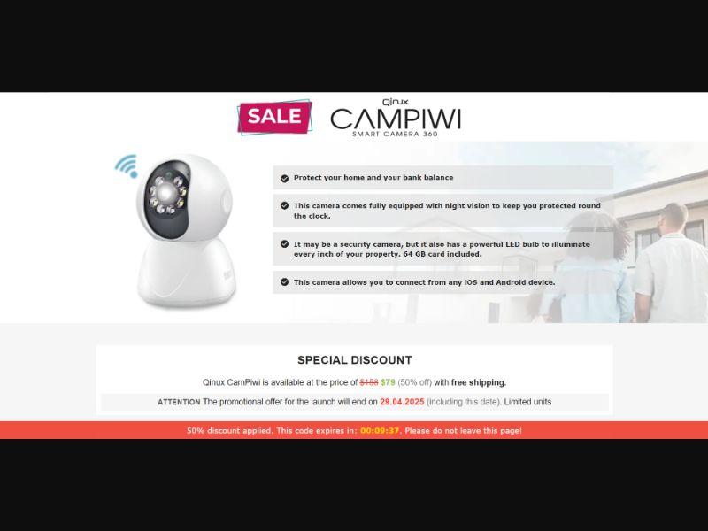 [WEB+MOB] Qinux CamPiwi – Smart Camera 360 /International (112 GEOs) CPS *FB/TT/Google/Taboola Pixel* [Approval Required]