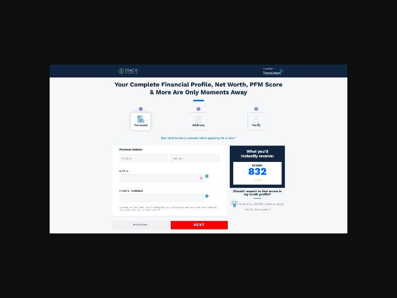 TrackFinance - Credit Report 7 Day Trial - CPS (CA)