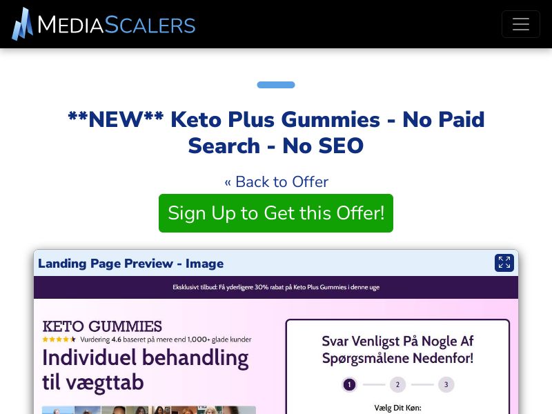 Keto Plus Gummies - No Paid Search - No SEO {+DTC, Quiz} [DK]