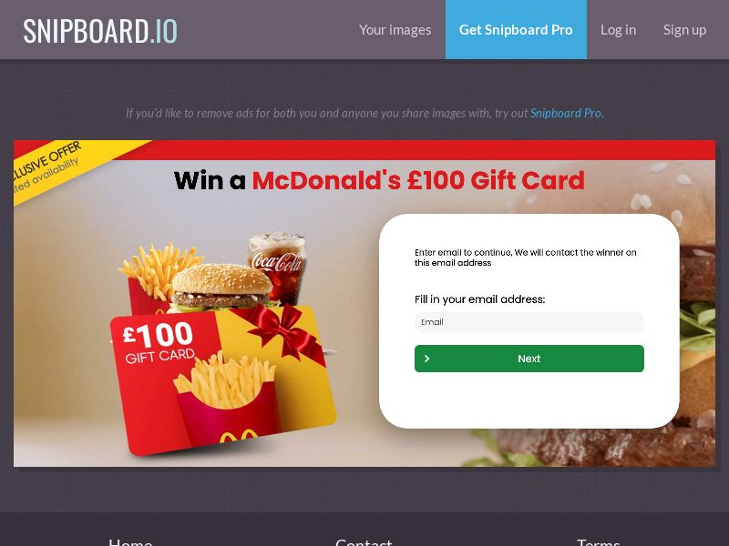 YouSweeps - Win McDonalds Gift Card UK - SOI