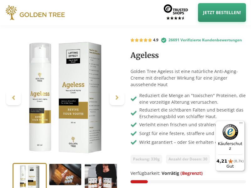 ! NEW OFFER - Ageless Anti Aging Cream - DTC [DE,AT,CH,NL,BE,UK,PL,HU,CZ,ES,IT] (Social,Banner,Native,Push,SEO,Search,Brand Bidding) - Revshare