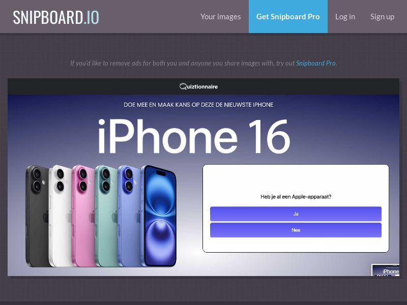 Quiztionnaire - iPhone16 €1000 NL - SOI
