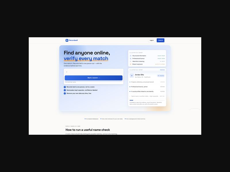 Recordwell - Find Anyone Online - CPS (US)