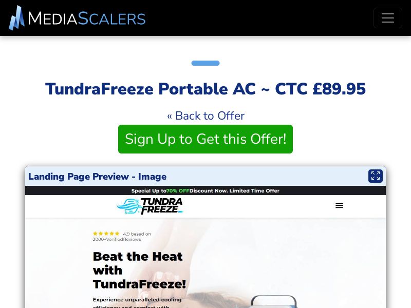 TundraFreeze Portable AC ~ CTC £89.95 {+DTC, Alt-Landers} (Event Tracking) [UK]