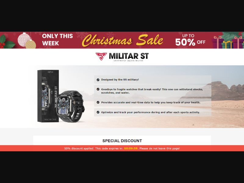 [WEB+MOB] Qinux MilitarST – Smartwatch Square Militar /International (112 GEOs) CPS *FB/TT/Google/Taboola Pixel*