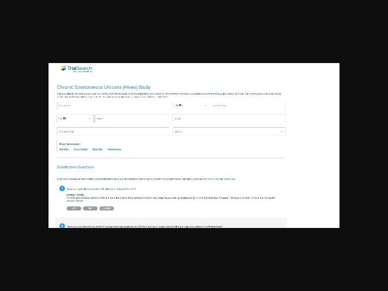 Trial Search - Chronic Hives - Clinical Trial - CPL (US)