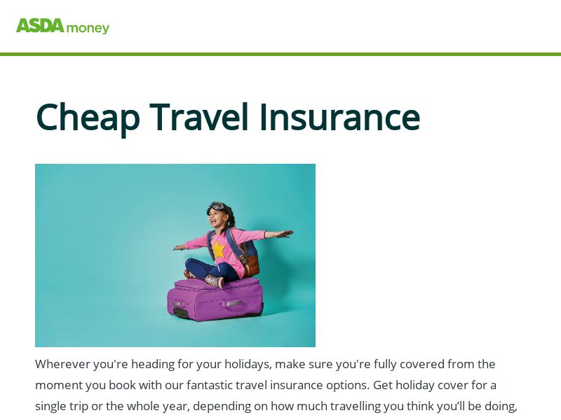 ASDA Travel Insurance UK