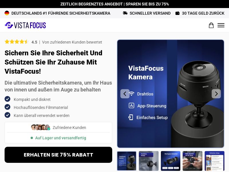 ! NEW OFFER - VistaFocus Mini Wifi Camera - DTC [DE] (Social,Banner,Native,Push,SEO,Search,Brand Bidding) - CPA
