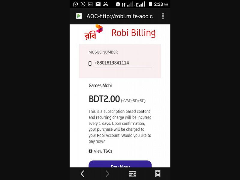 [MOB] Games /BD [Banglalink] - 2 Click