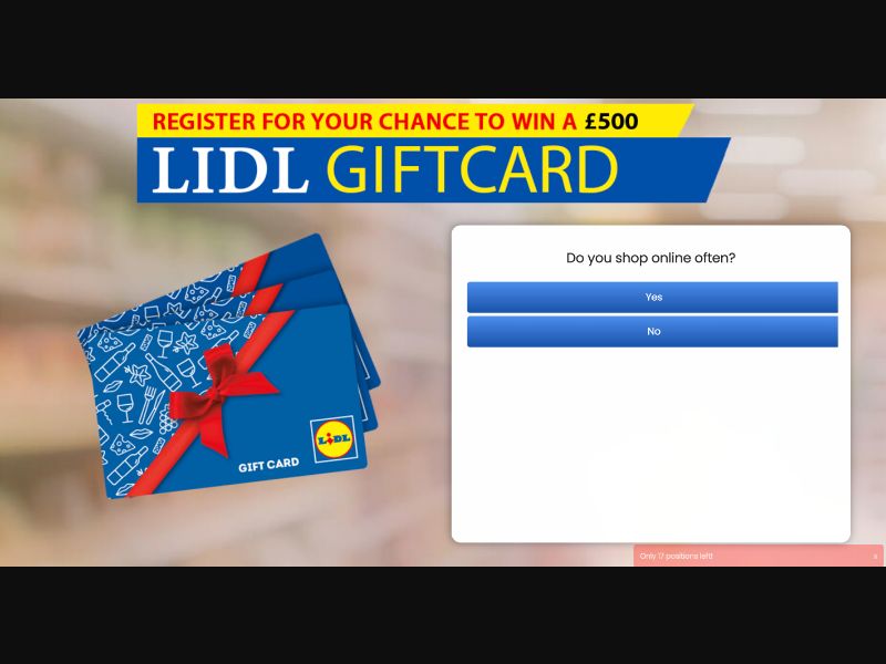 UK - Quiztionnaire - Lidl Giftcard £500 - (CPL)