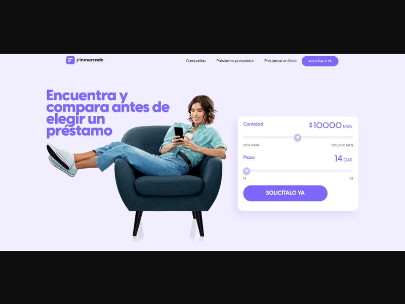 [WEB+MOB] Finmercado Loans (up to 20,000 MXN) /MX CPS ★Top