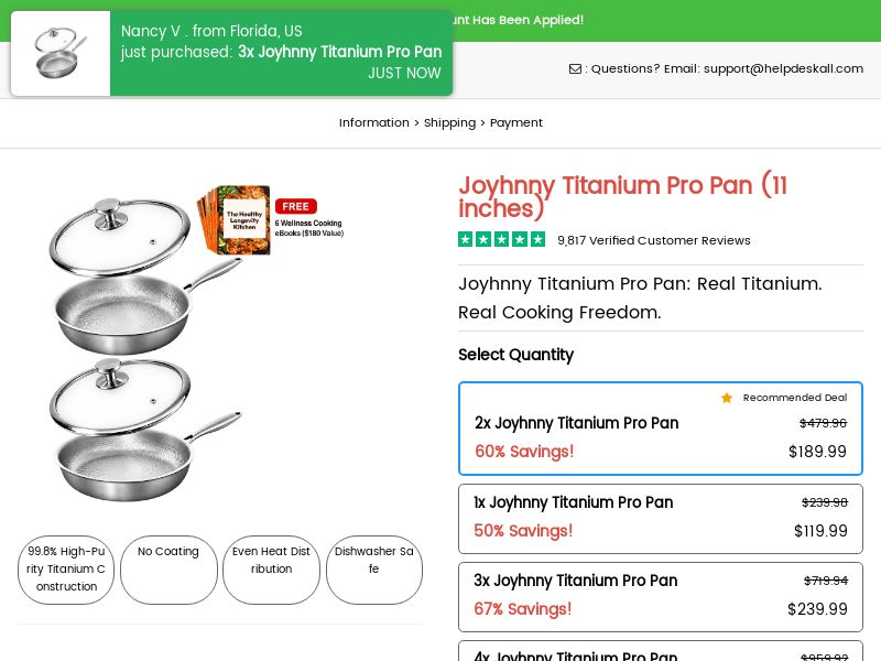 ! NEW OFFER - Joyhnny Titanium Pro Pan [US] (Social,Banner,Native,Push,SEO,Search,Brand Bidding) - CPA