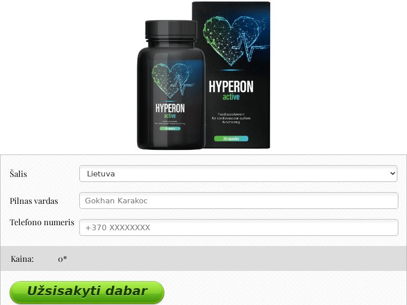 Hyperon Active N30 Caps free LT - PRESSURE STABILIZING PRODUCT