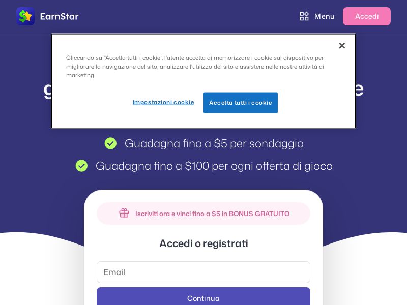 Earn Star - DOI + Offer Complete CPL [IT]