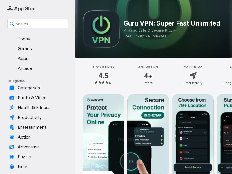 GuruVPN PPfT [US] iOS
