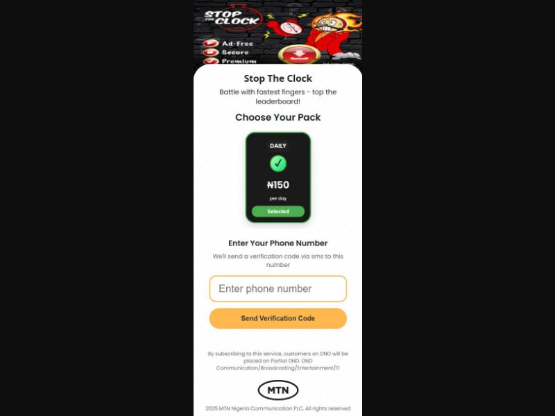 36294 - NG - [MOB] - StopTheClock - MTN - Evina - 1 Click