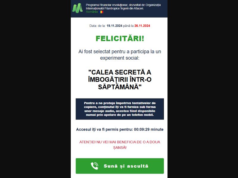 [MOB] One page white financial experiment /RO Click2Call *FB/TT Pixel* ★Top