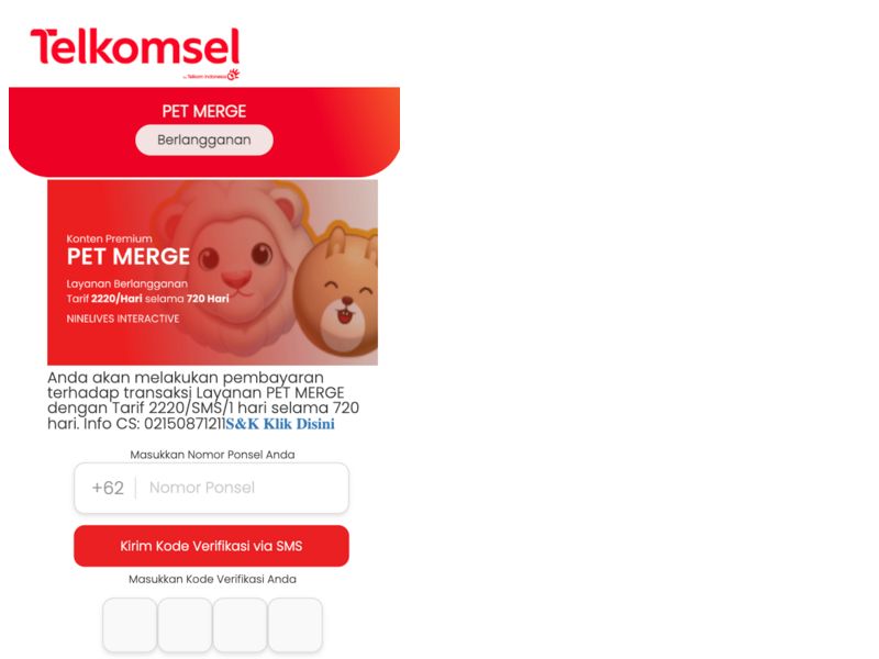 Pet Merge Game Telkomsel