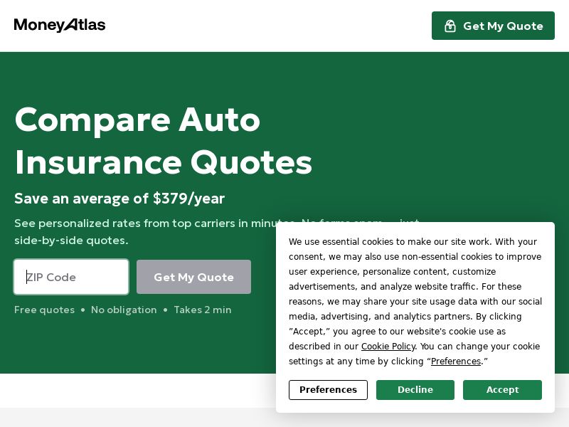 MoneyAtlas - Auto Insurance Quotes