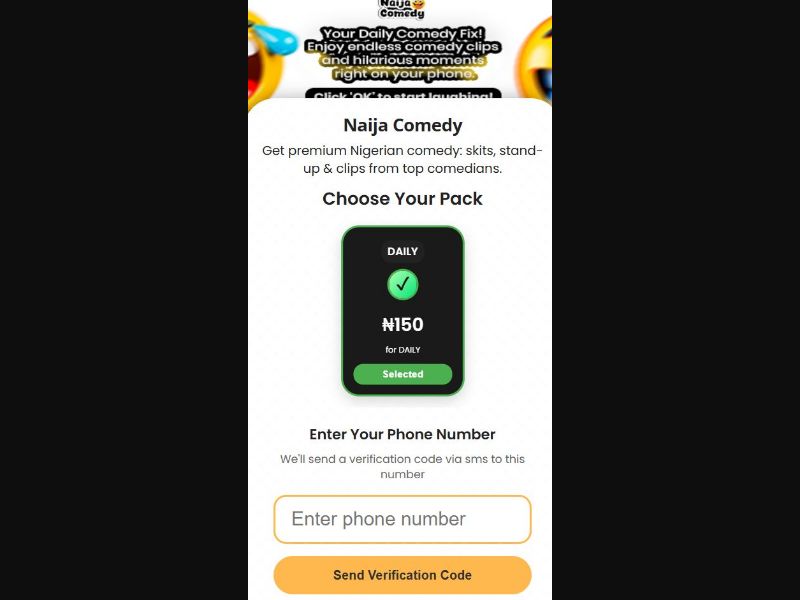 38706 - NG - [MOB] - Naija Comedy Mfilterit - MTN - 2 Click