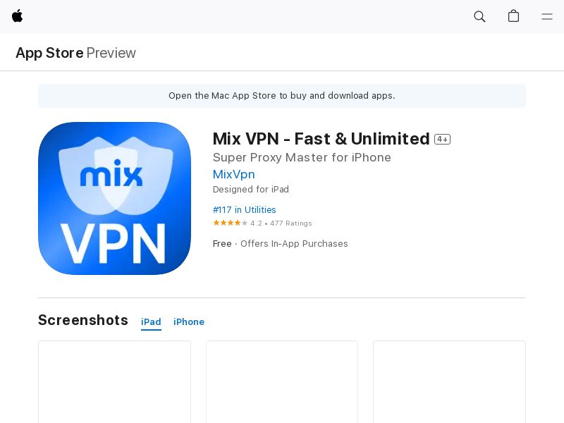 Mix VPN - Fast & Unlimited - CPT - iOS