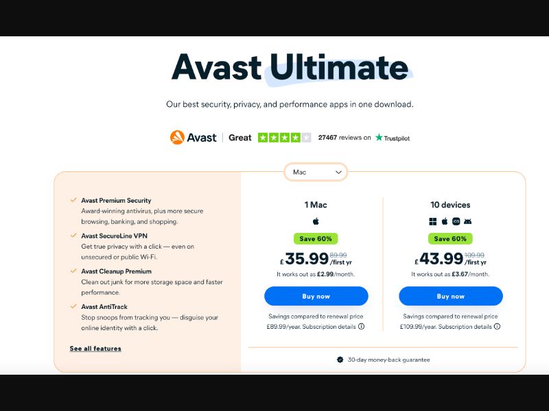 NZ - Avast Ultimate 60% Discount - CPS
