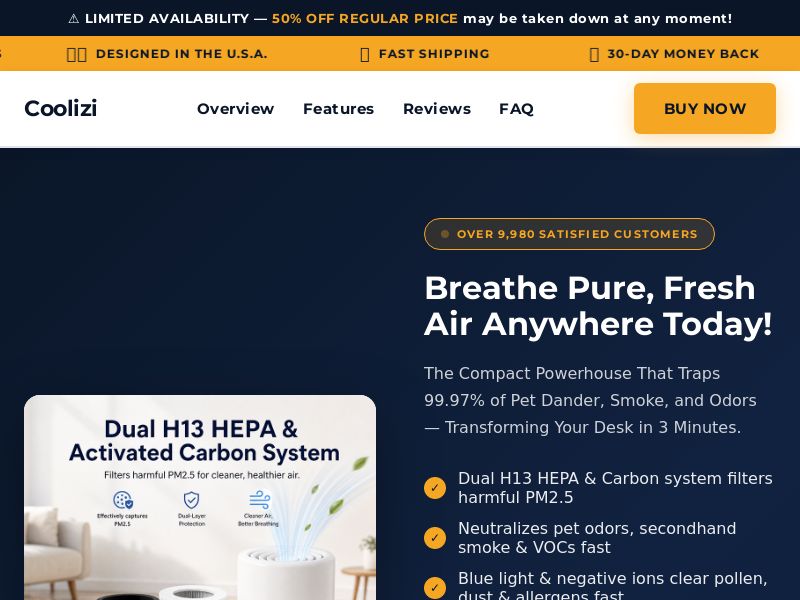 ! NEW OFFER - Coolizi Air Cleaner [CA] (Social,Banner,Native,Push,SEO,Search,Brand Bidding) - CPA