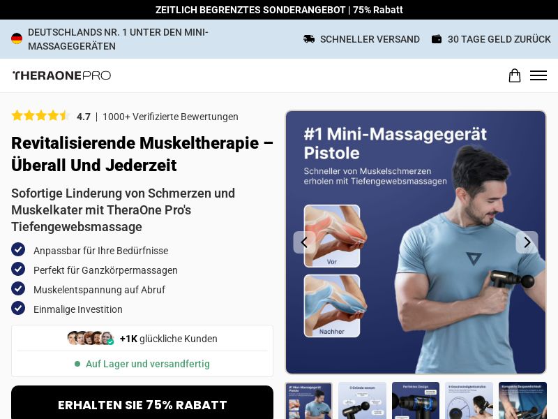 ! NEW OFFER - TheraOne Pro Massage Gun - DTC [DE] (Social,Banner,Native,Push,SEO,Search,Brand Bidding) - CPA