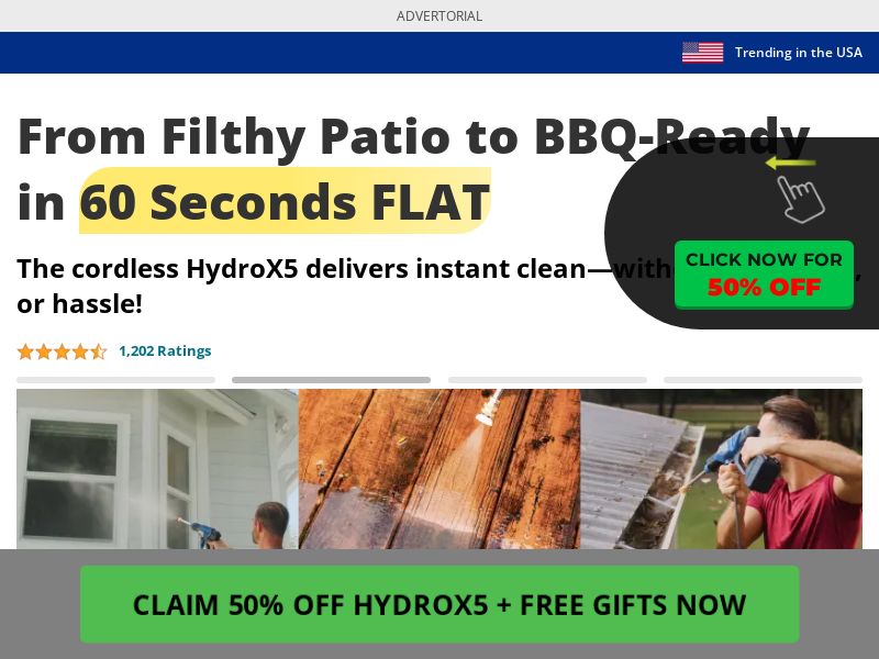 ! NEW OFFER - Hydro X5 Turbo Jet Power Washer [US] (Social,Banner,Native,Push,SEO,Search) - CPA {No BrandBidding}