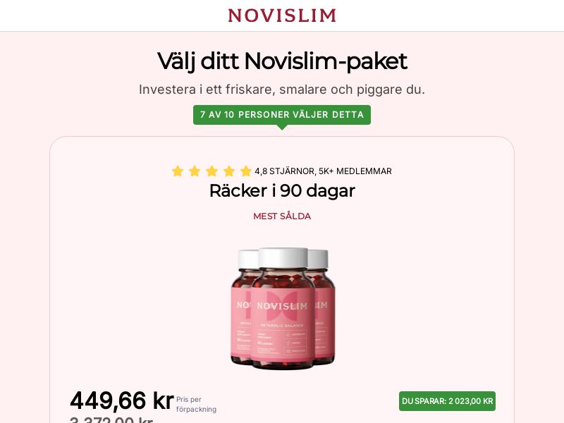 ! NEW OFFER - Novislim - Diet [SE] (Banner,Native,Social,Search,SEO,Brand Bidding) - CPA 
