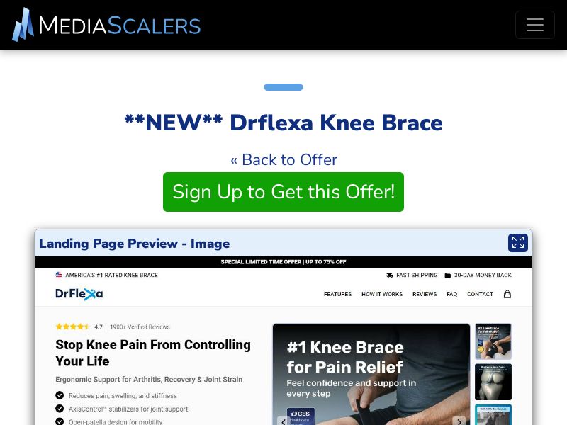 Drflexa Knee Brace {+DTC, Advertorial, Alt-Landers} [US, DE, CA, AU, GB, FR, IL, +236 More]