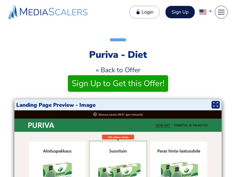 Puriva - Diet {+DTC, Quiz, Alt-Landers} (Event Tracking) [FI]
